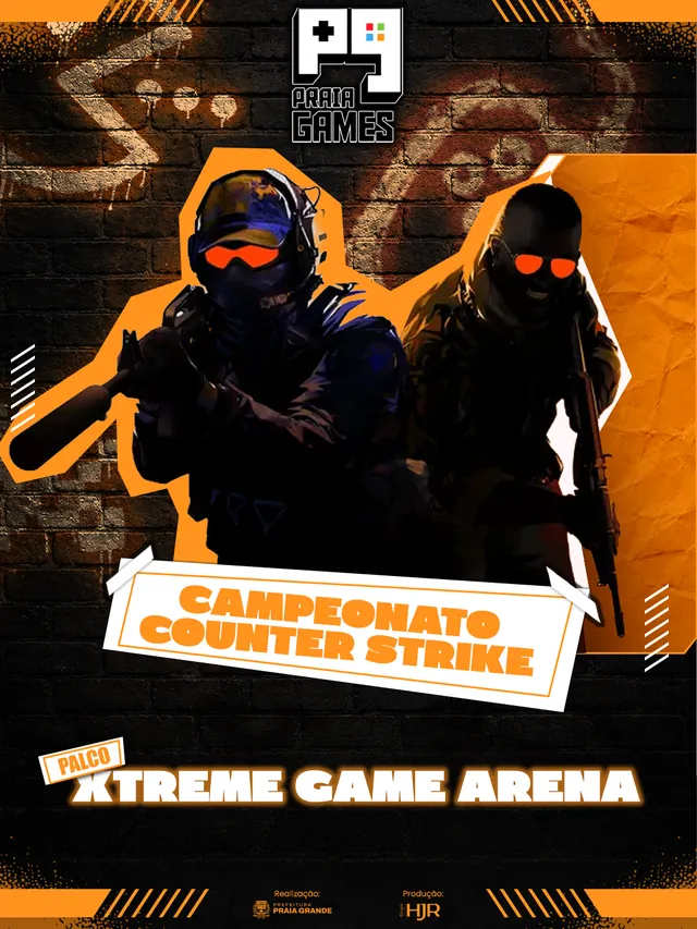Arte do palco Extreme Game Arena — Praia Games 2026